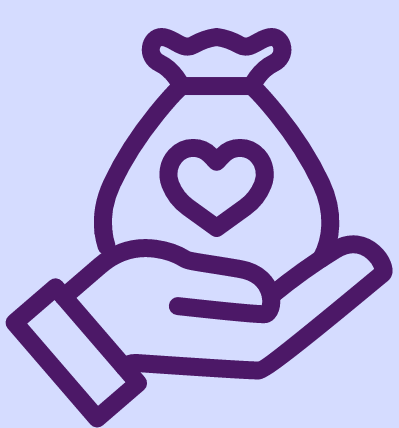 Donation bag held in a hand